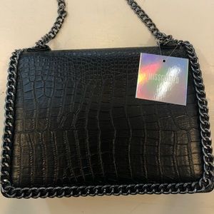 Missguided chain trim croc bag